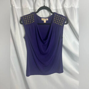 Michael Michael Kors Women’s Purple Gold Studded Tank Size M